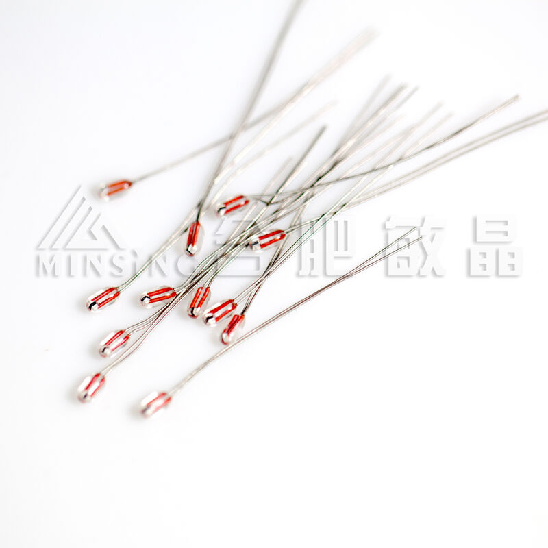 เทอร์มิสเตอร์ NTC ที่ห่อหุ้มด้วยกระจกเรเดียล MF58 100KΩ B3950 ความไวสูงสำหรับการตรวจจับอุณหภูมิ